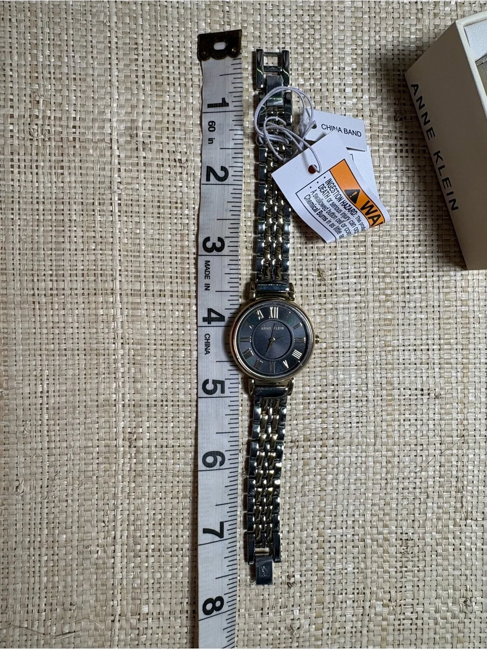 Anne Klein AK-2145 Two Tone Black Dial Women’s Watch New w/ Box Tags